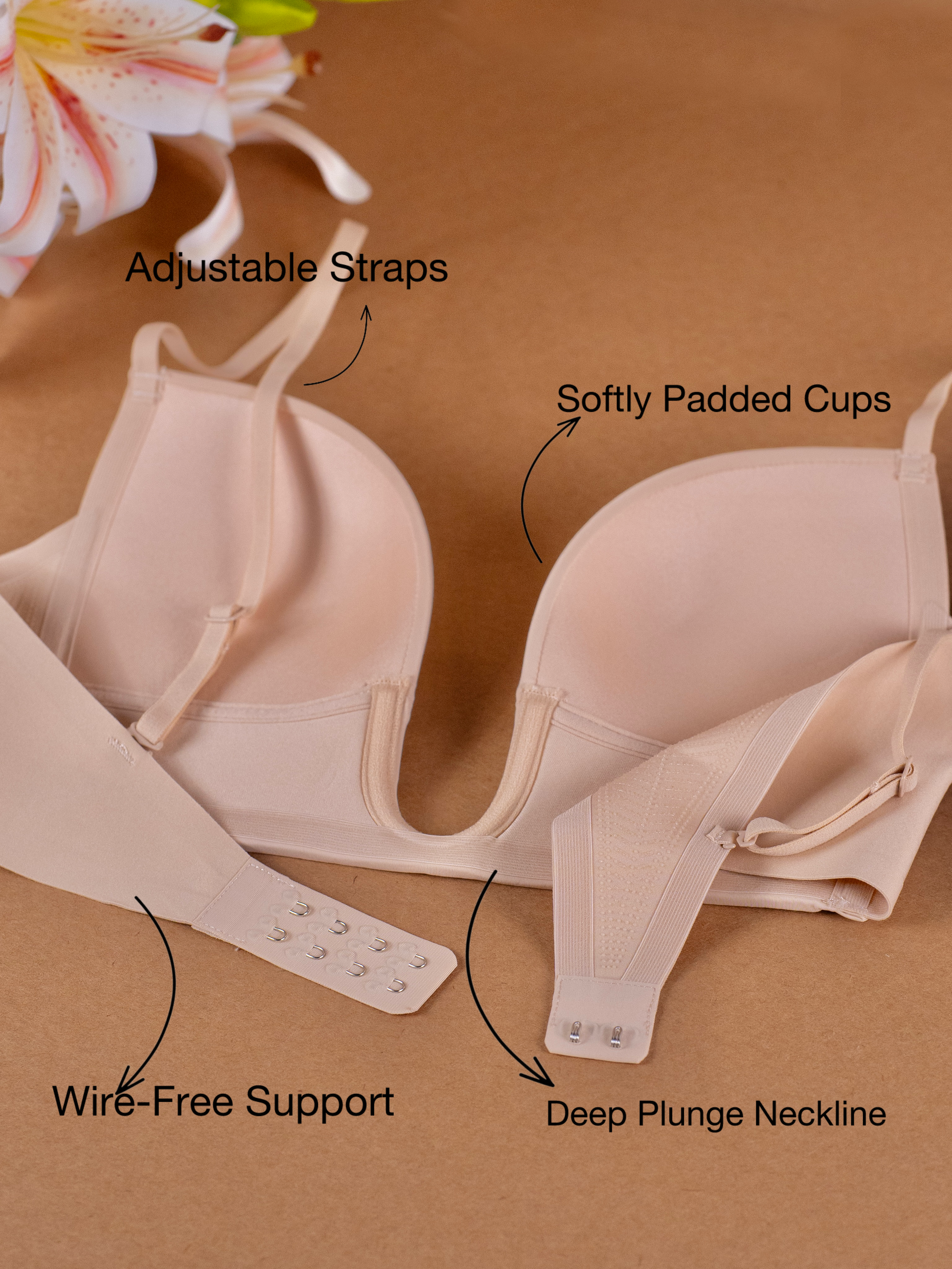 Plunge Neck Bra