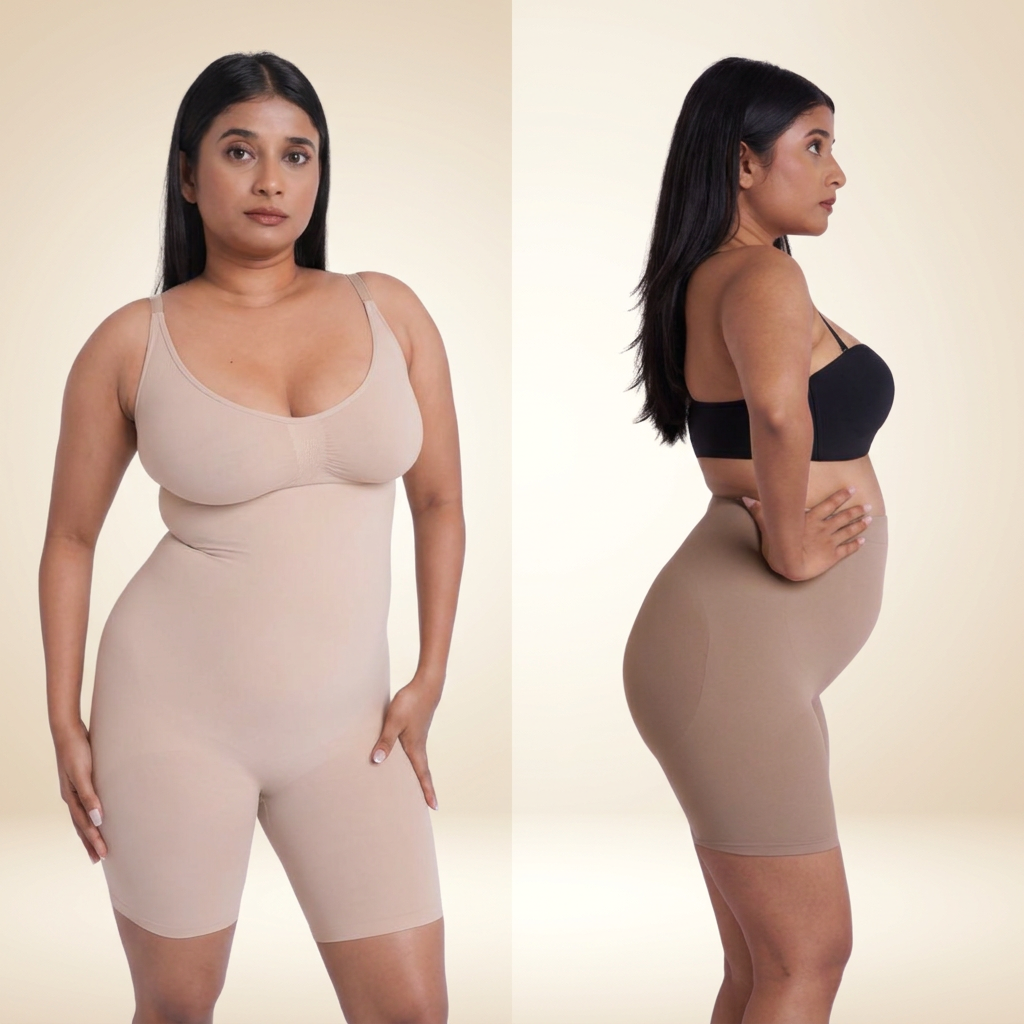 Sculpt Duo — Mid Thigh Bodysuit and Tummy Control Shorts - BareNue Bundle