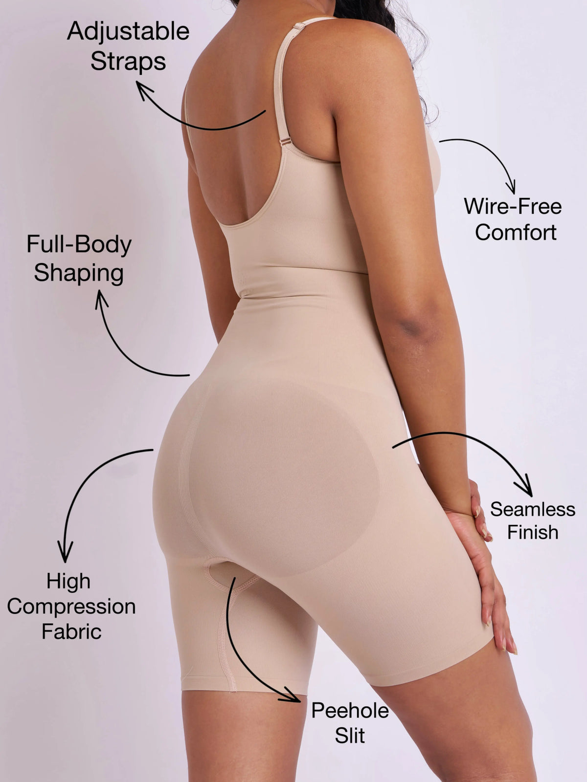 Mid Thigh Bodysuit My Store - BareNue Shapewear